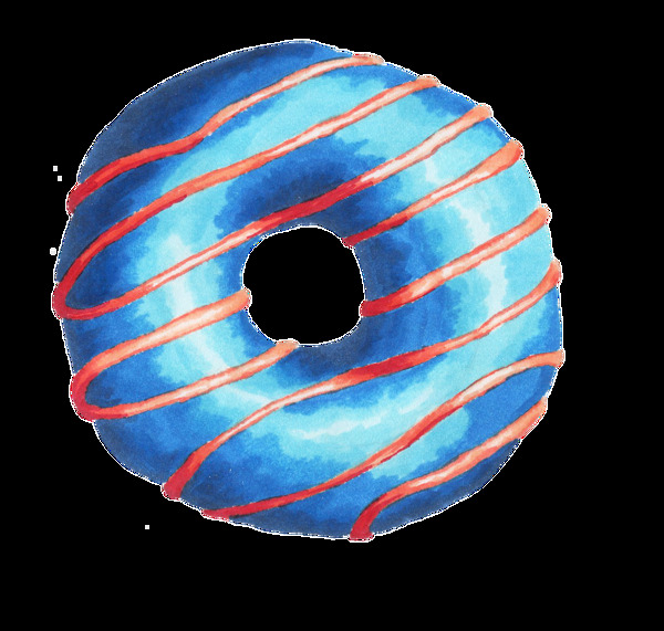 蓝色甜甜圈卡通透明素材