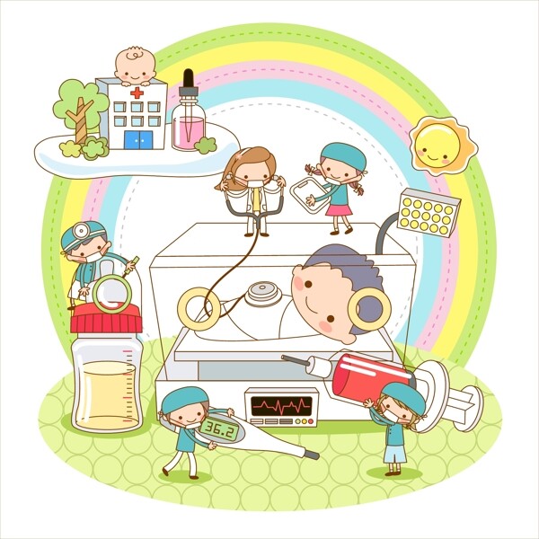 卡通兒童插畫矢量AI154