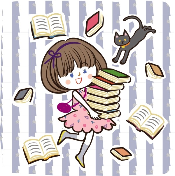 學生抱書