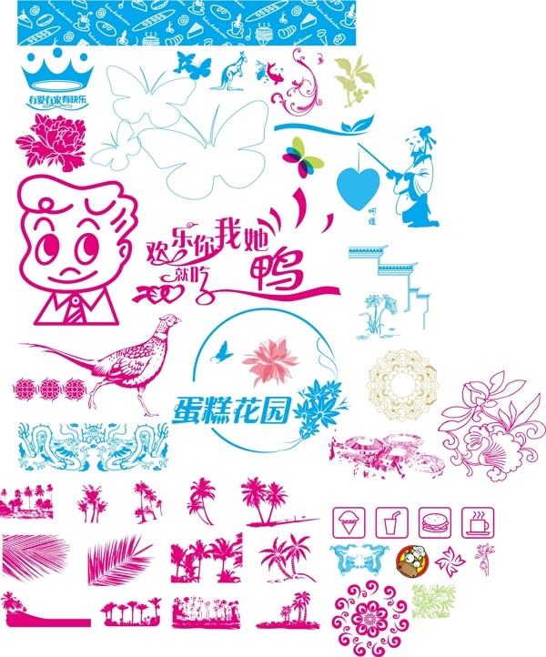 各種精品花紋卡通人物圖片