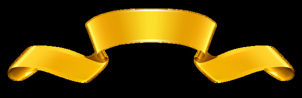 黄金效果飘带免抠png透明图层素材