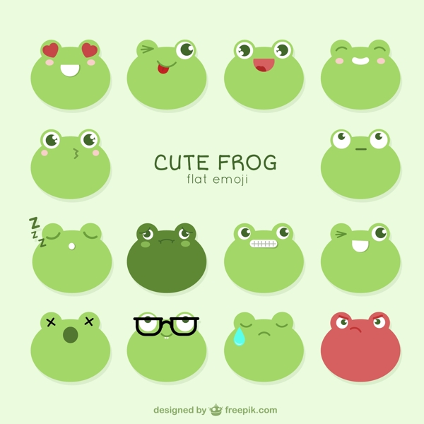 一组青蛙可爱表情包
