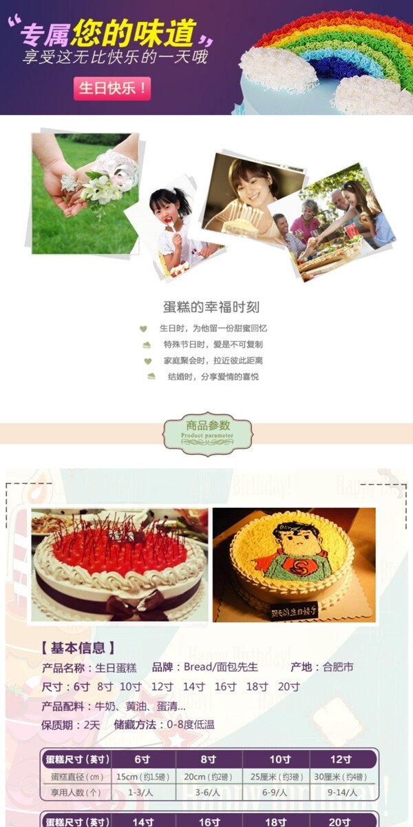 生日蛋糕详情页