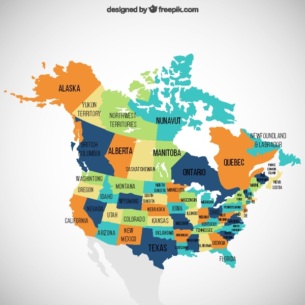 美国和加拿大地图