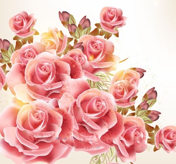 玫瑰花矢量圖