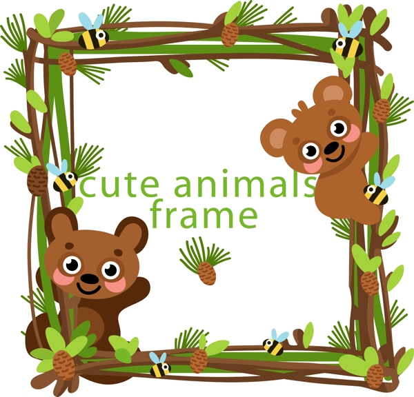 可愛動物邊框
