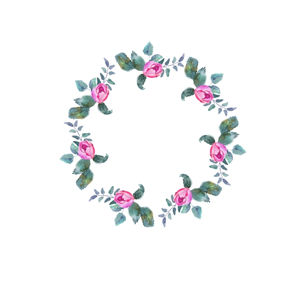 粉色花卉边框粉色玫瑰花图框