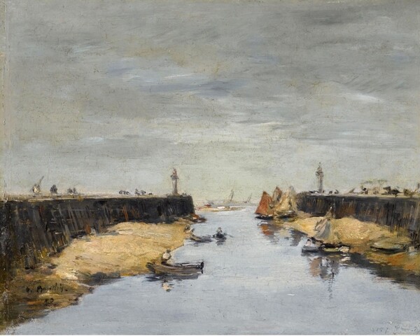 EugeneBoudinTrouvilletheJetties1882.jpeg畫家風(fēng)景畫靜物油畫建筑油畫裝飾畫