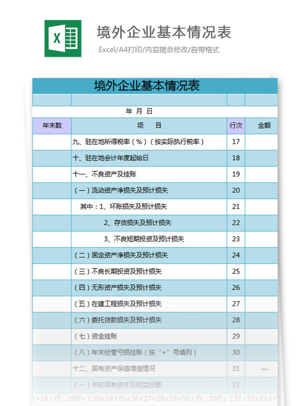 境外企業(yè)基本情況表