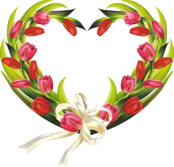 郁金香桃心花圈