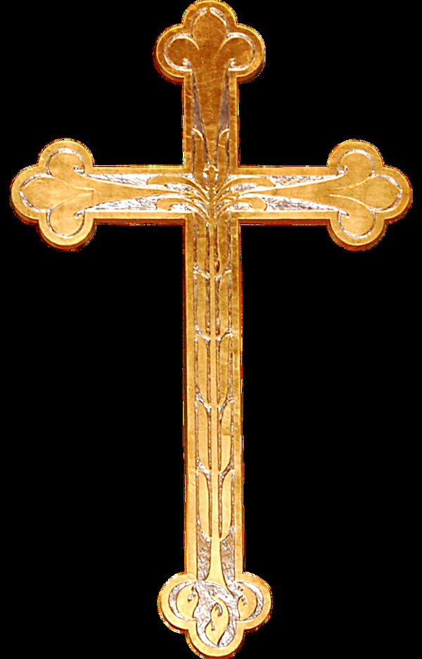 金色创意十字架免抠png透明图层素材
