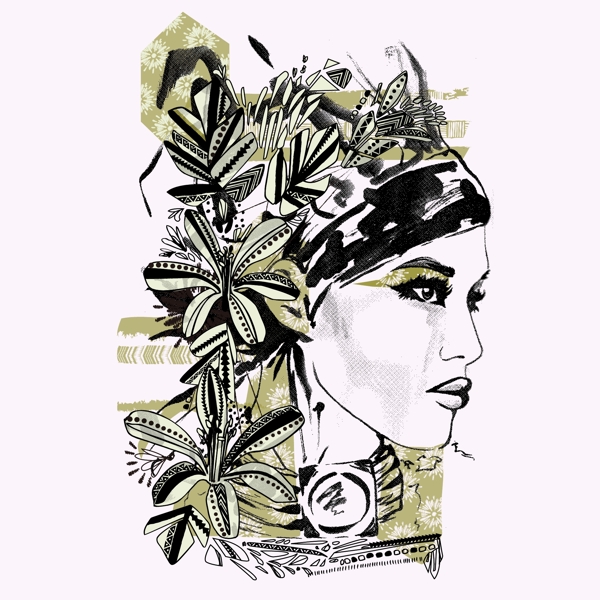 印花矢量圖圖文結(jié)合文字英文女人免費(fèi)素材