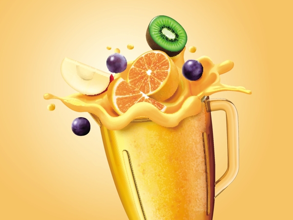 新鲜水果汁海报