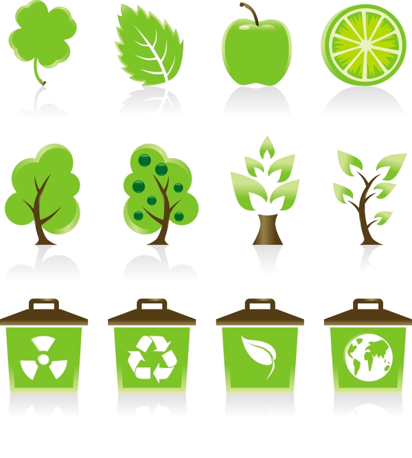 绿色环保树垃圾桶循环使用