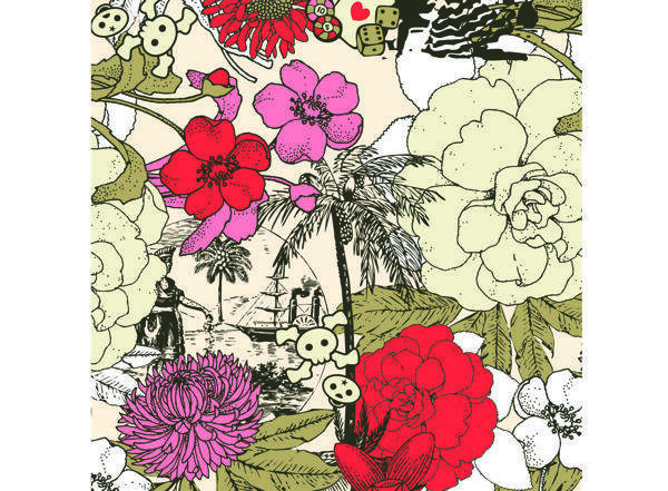 復(fù)古花平面模板
