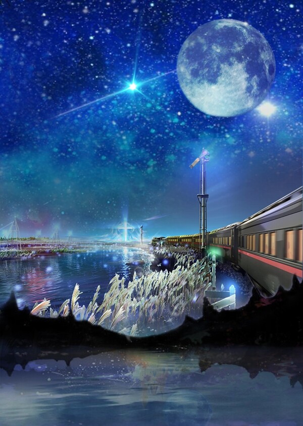 星空火車圖片