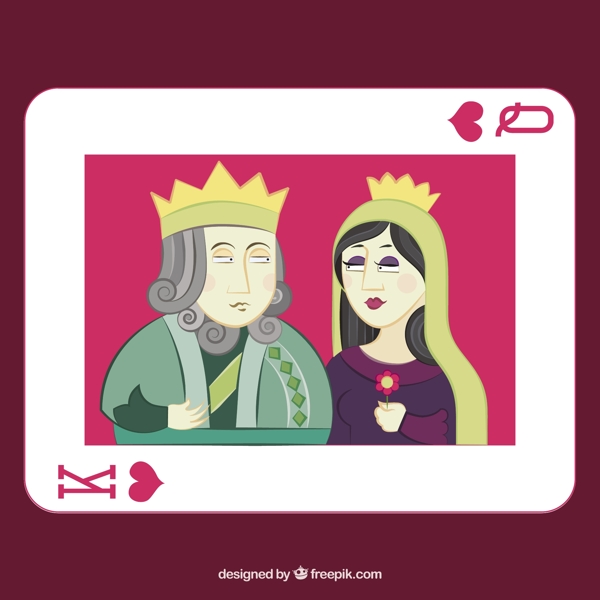 国王和王后的卡片甲板