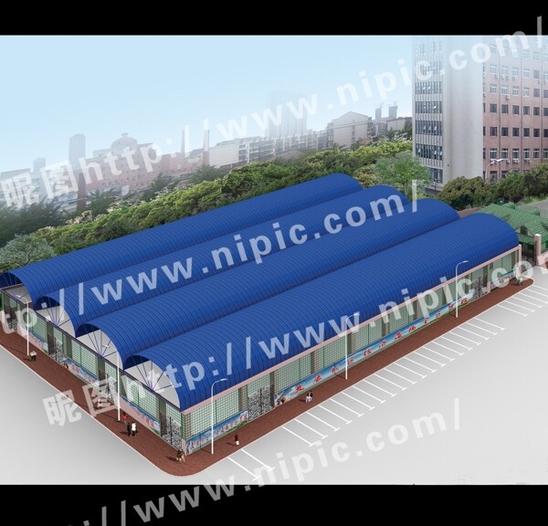農(nóng)貿(mào)市場效果圖圖片