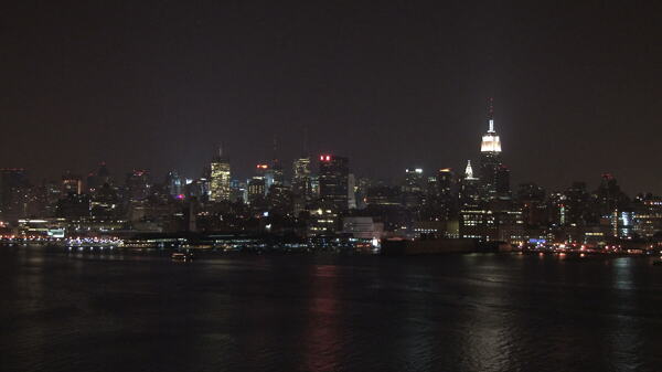 纽约的天际线在夜间4股票的录像视频免费下载