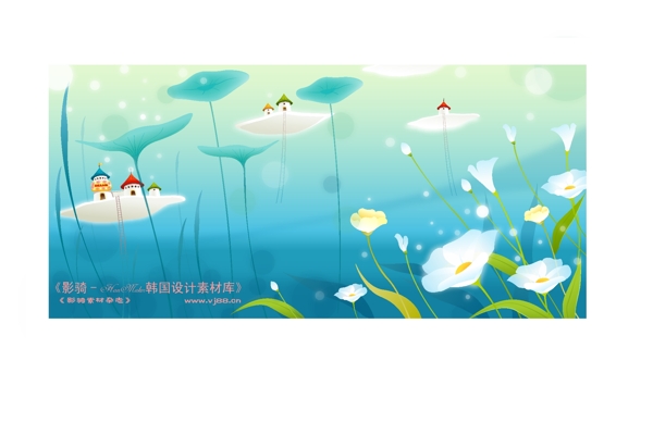 夢幻風景HanMaker韓國設計素材庫背景花紋底紋抽象線條