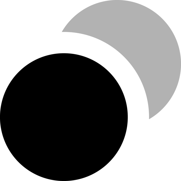 卡通黑灰色圆形半圆形符号图标