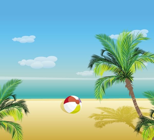夏季背景矢量插畫