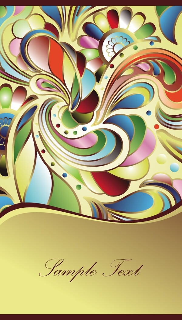 歐美花紋3383矢量EPS