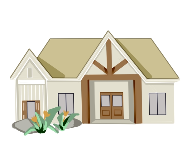 木质建筑房子插画