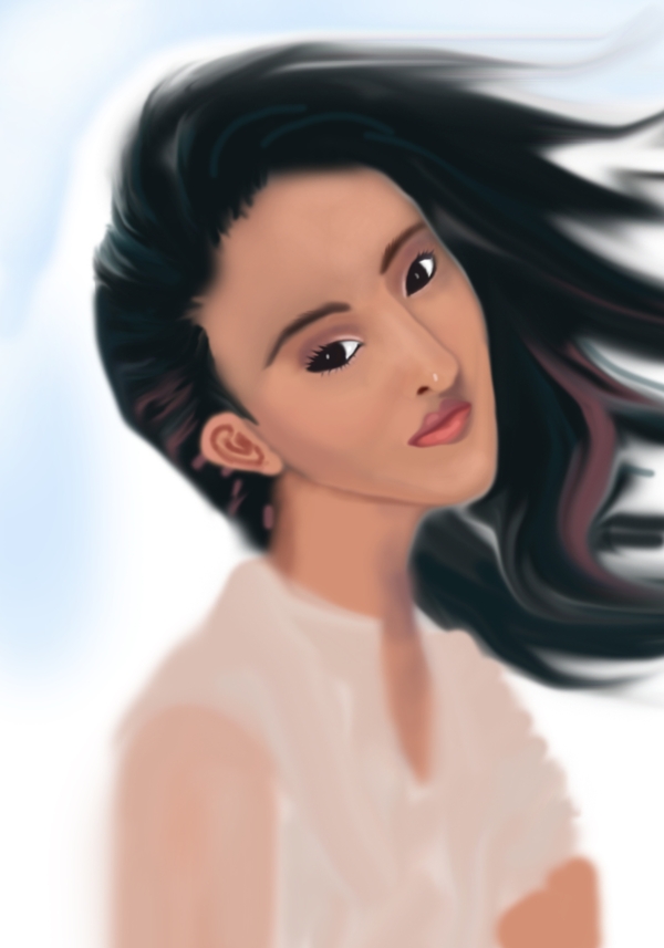 美女吹風(fēng)圖片