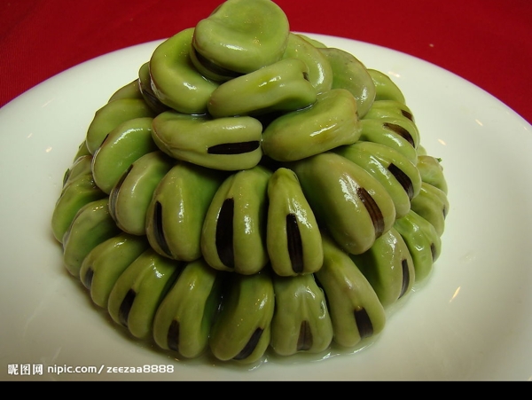 蔥油淋蠶豆圖片