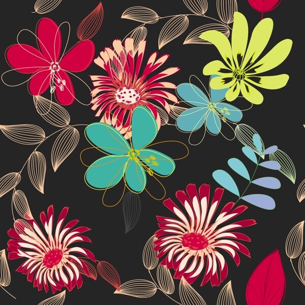 彩色時(shí)尚花朵
