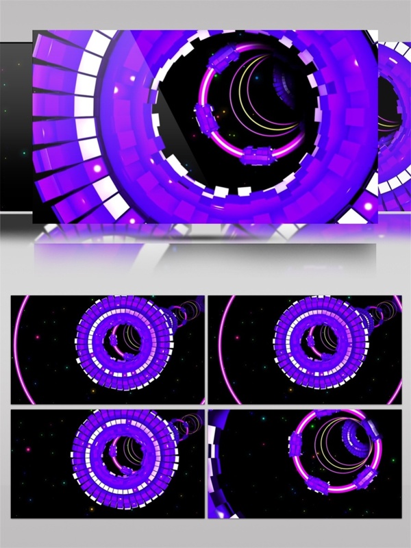 紫光太空隧道视频素材