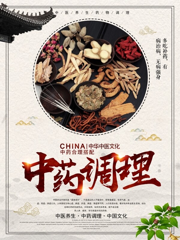 古風(fēng)中藥調(diào)理中醫(yī)養(yǎng)生海報
