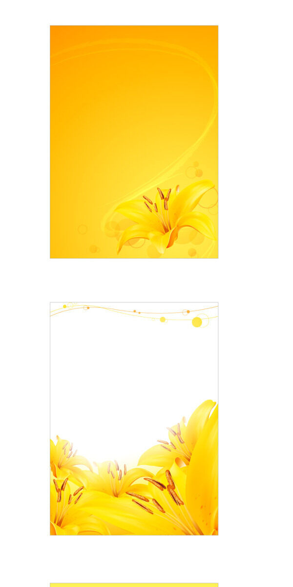 金黃色的百合花矢量素材