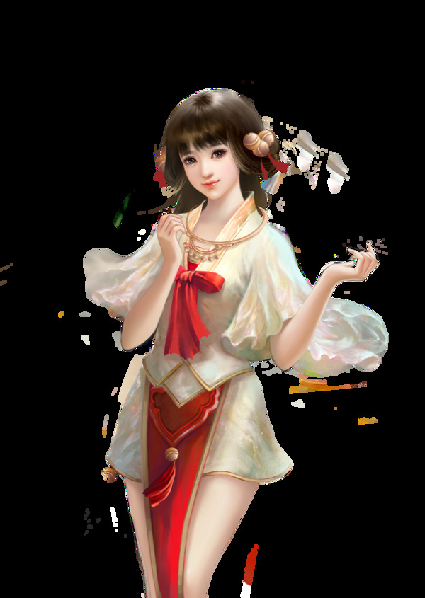 卡通女子png元素素材