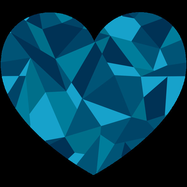 心形蓝宝石免抠png透明图层素材