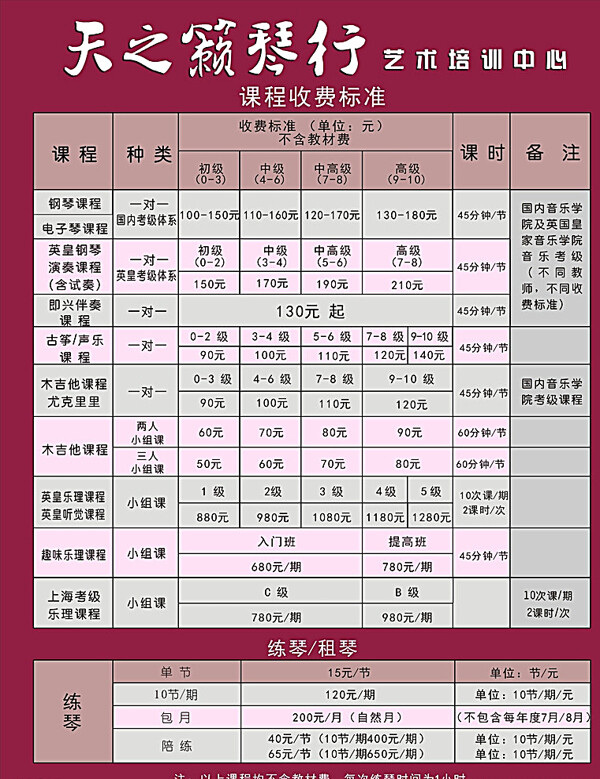 價目表圖片