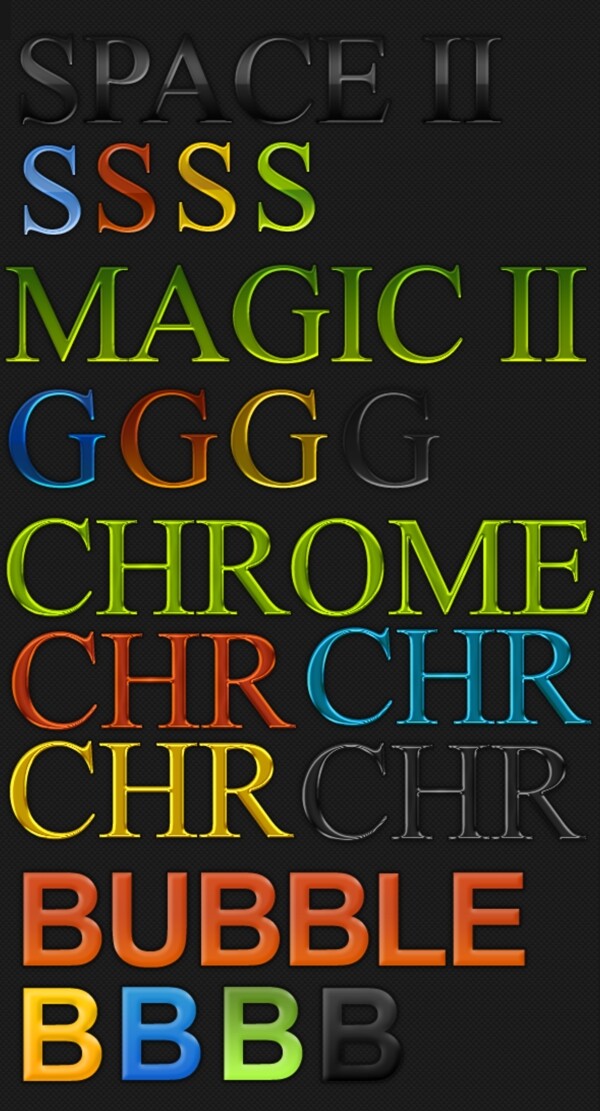 五顏六色字體photoshop樣式