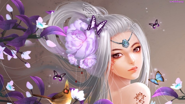 手繪美女圖片