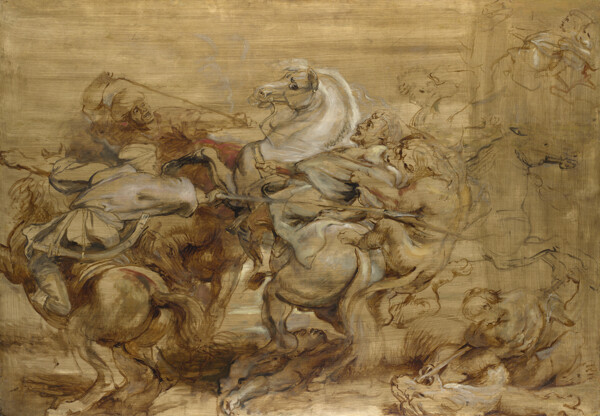 PeterPaulRubensALionHunt德國(guó)畫(huà)家彼得保羅魯本斯peterpaulrubens宮廷人物人體油畫(huà)裝飾畫(huà)
