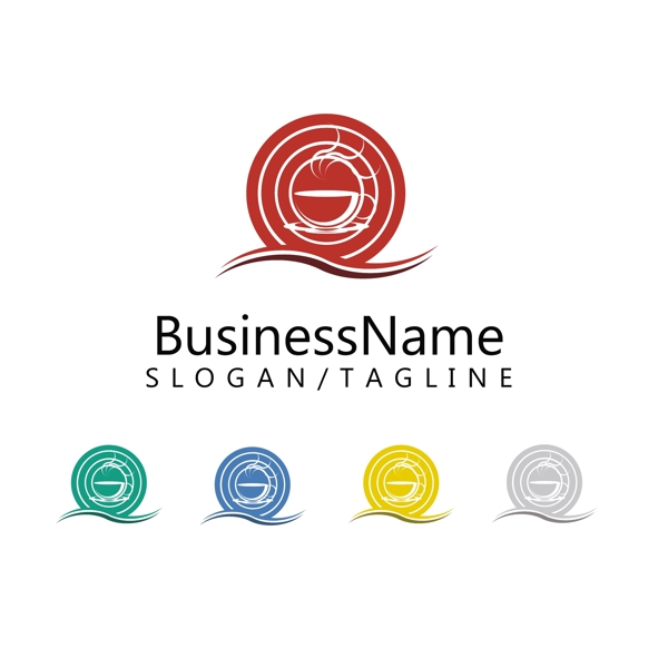 圓形時尚咖啡店鋪logo設(shè)計矢量源文件