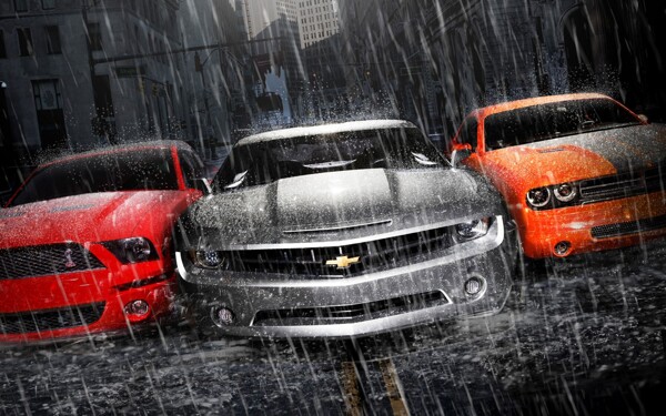 雨中的汽車素材下載