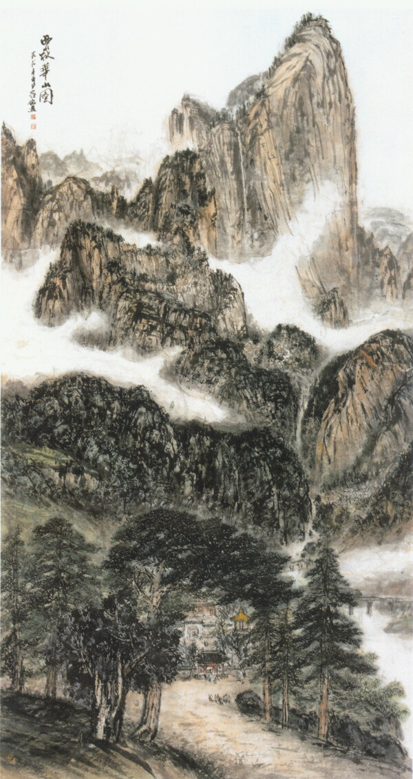 西岳华山图图片