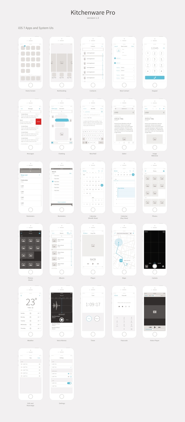 手机app线框图eps矢量设计