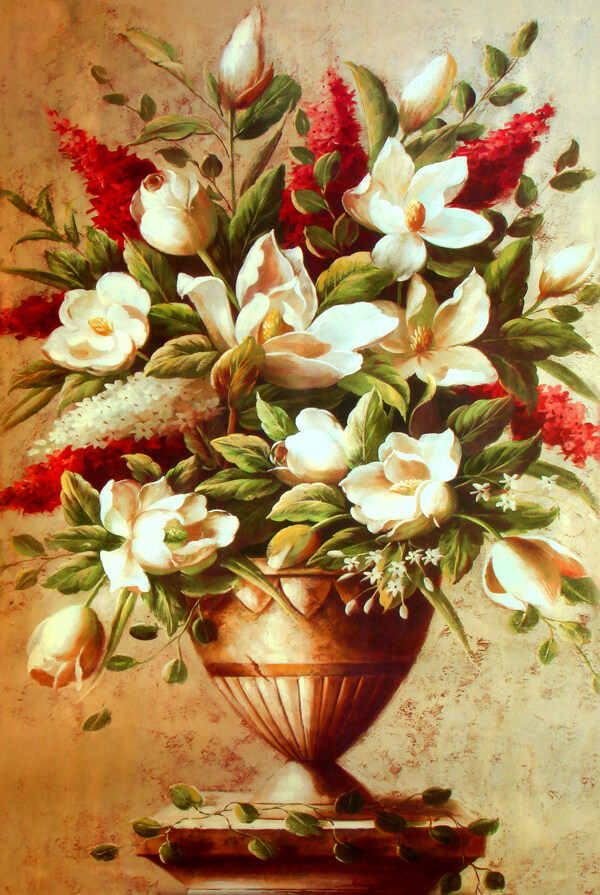 美丽的装饰花瓶油画写生