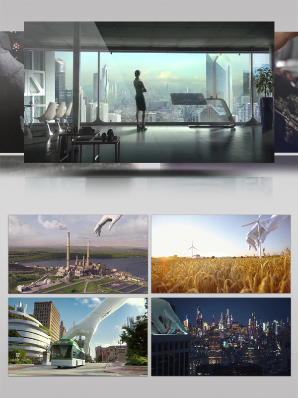 3D智慧科技梦幻城市虚拟城市生长建筑
