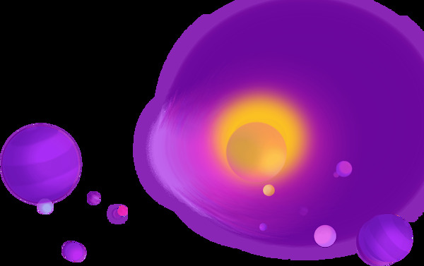 卡通紫色星空星球png元素