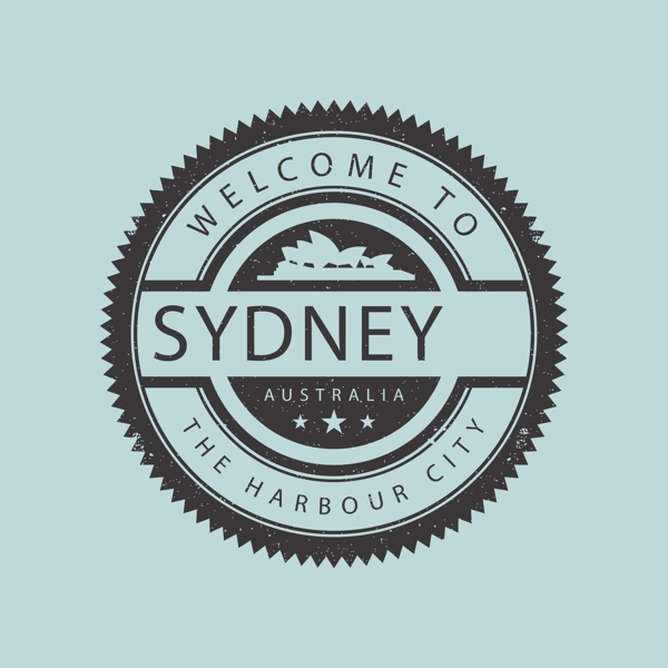 悉尼邮票logo模板