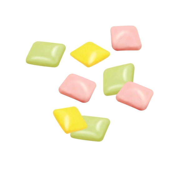 糖果实物木糖醇方块糖彩色泡泡糖软糖果糖