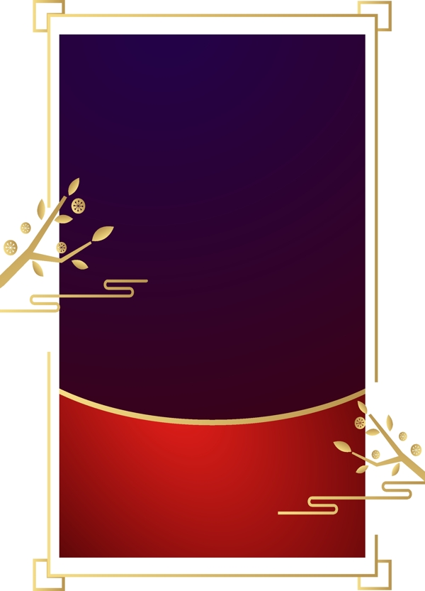 紫色中國(guó)風(fēng)邊框新年邊框裝飾